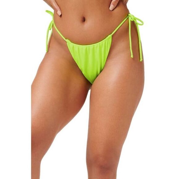Good American Always Fits Tiny Ties Bikini Bottom in Electric Lime Size 2 / M - Picture 1 of 2